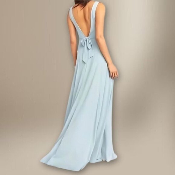 Show Me Your Mumu Jenn Maxi Dress V Neckline Sleeveless Silver Sage Deep M NWT - Picture 3 of 9